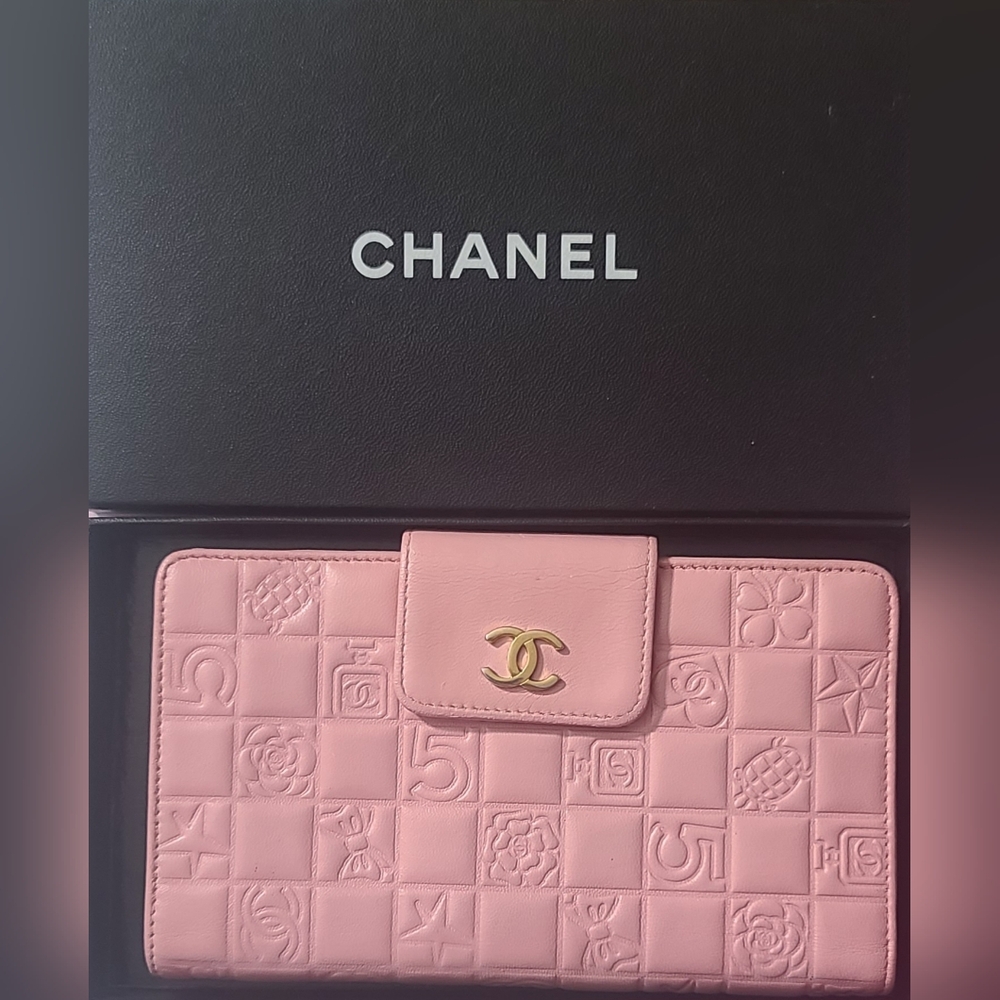 Chanel Pink Icon Line Long Kisslock Wallet - Picture 3 of 16